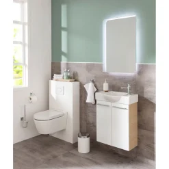Fackelmann Gäste-WC Waschtischunterschrank SBC 520 x 600 x 243 mm Sandeiche/Weiß