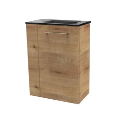 Fackelmann Gäste-WC Waschtischunterschrank rechts SBC 440 x 600 x 243 mm AstEiche