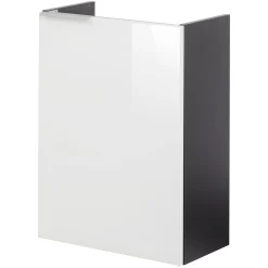 Fackelmann Gäste-WC Waschtischunterschrank rechts SBC 440 x 600 x 243 mm anthrazit/lackiertes Glas Weiß
