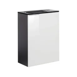 Fackelmann Gäste-WC Waschtischunterschrank rechts SBC 440 x 600 x 243 mm anthrazit/lackiertes Glas Weiß