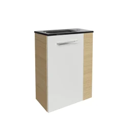 Fackelmann Gäste-WC Waschtischunterschrank links SBC 440 x 600 x 243 mm Sandeiche/Weiß