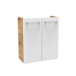 Fackelmann Gäste-WC Waschtischunterschrank SBC 520 x 600 x 243 mm AstEiche/Weiß