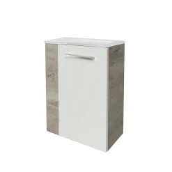 Fackelmann Gäste-WC Waschtischunterschrank rechts SBC 440 x 600 x 243 mm NatureOak/Weiß