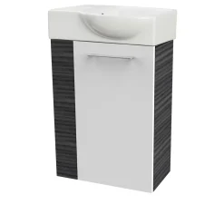 Fackelmann Gäste-WC Waschtischunterschrank rechts SBC 440 x 600 x 243 mm DarkOak/Weiß