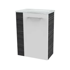 Fackelmann Gäste-WC Waschtischunterschrank rechts SBC 440 x 600 x 243 mm DarkOak/Weiß
