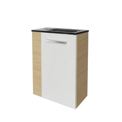 Fackelmann Gäste-WC Waschtischunterschrank rechts SBC 440 x 600 x 243 mm Sandeiche/Weiß