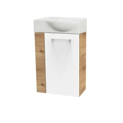 Fackelmann Gäste-WC Waschtischunterschrank rechts SBC 440 x 600 x 243 mm AstEiche/Weiß