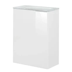 Fackelmann Gäste-WC Waschtischunterschrank links SBC 440 x 600 x 243 mm weiß/lackiertes Glas Weiß