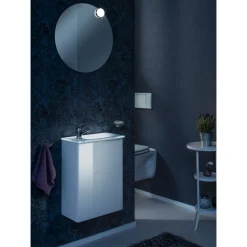 Fackelmann Gäste-WC Waschtischunterschrank links SBC 440 x 600 x 243 mm weiß/lackiertes Glas Weiß