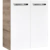 Fackelmann Gäste-WC Waschtischunterschrank SBC 520 x 600 x 243 mm Graueiche/Weiß