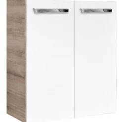 Fackelmann Gäste-WC Waschtischunterschrank SBC 520 x 600 x 243 mm Graueiche/Weiß