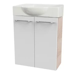 Fackelmann Gäste-WC Waschtischunterschrank SBC 520 x 600 x 243 mm Alaska-Esche/Weiß