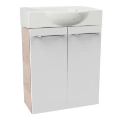Fackelmann Gäste-WC Waschtischunterschrank SBC 520 x 600 x 243 mm Alaska-Esche/Weiß