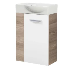 Fackelmann Gäste-WC Waschtischunterschrank rechts SBC 440 x 600 x 243 mm Steinesche/Weiß