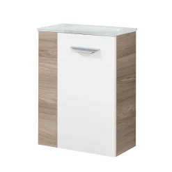 Fackelmann Gäste-WC Waschtischunterschrank rechts SBC 440 x 600 x 243 mm Steinesche/Weiß