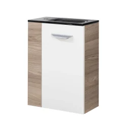 Fackelmann Gäste-WC Waschtischunterschrank rechts SBC 440 x 600 x 243 mm Steinesche/Weiß