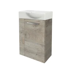 Fackelmann Gäste-WC Waschtischunterschrank rechts SBC 440 x 600 x 243 mm NatureOak