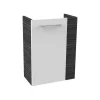 Fackelmann Gäste-WC Waschtischunterschrank links SBC 440 x 600 x 243 mm DarkOak/Weiß