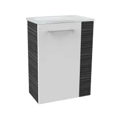 Fackelmann Gäste-WC Waschtischunterschrank links SBC 440 x 600 x 243 mm DarkOak/Weiß