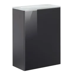 Fackelmann Gäste-WC Waschtischunterschrank rechts SBC 440 x 600 x 243 mm anthrazit/lackiertes Glas Anthrazit
