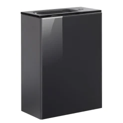 Fackelmann Gäste-WC Waschtischunterschrank rechts SBC 440 x 600 x 243 mm anthrazit/lackiertes Glas Anthrazit