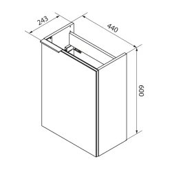 Fackelmann Gäste-WC Waschtischunterschrank rechts SBC 440 x 600 x 243 mm anthrazit/lackiertes Glas Anthrazit