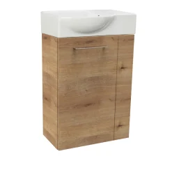Fackelmann Gäste-WC Waschtischunterschrank links SBC 440 x 600 x 243 mm AstEiche
