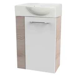 Fackelmann Gäste-WC Waschtischunterschrank rechts SBC 440 x 600 x 243 mm Alaska-Esche/Weiß