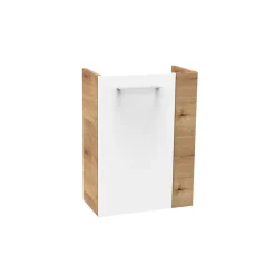 Fackelmann Gäste-WC Waschtischunterschrank links SBC 440 x 600 x 243 mm AstEiche/Weiß