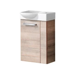 Fackelmann Gäste-WC Waschtischunterschrank links SBC 440 x 600 x 243 mm Graueiche