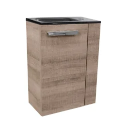 Fackelmann Gäste-WC Waschtischunterschrank links SBC 440 x 600 x 243 mm Graueiche