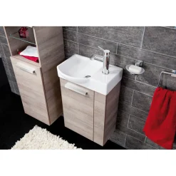 Fackelmann Gäste-WC Waschtischunterschrank links SBC 440 x 600 x 243 mm Graueiche