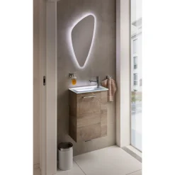 Fackelmann Gäste-WC Waschtischunterschrank links SBC 440 x 600 x 243 mm NatureOak