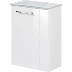 Fackelmann Gäste-WC Waschtischunterschrank links SBC 440 x 600 x 243 mm Weiß