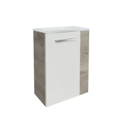 Fackelmann Gäste-WC Waschtischunterschrank links SBC 440 x 600 x 243 mm NatureOak/Weiß