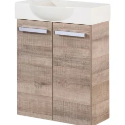 Fackelmann Gäste-WC Waschtischunterschrank SBC 520 x 600 x 243 mm Graueiche