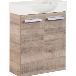 Fackelmann Gäste-WC Waschtischunterschrank SBC 520 x 600 x 243 mm Graueiche