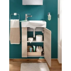 Fackelmann Gäste-WC Waschtischunterschrank rechts SBC 440 x 600 x 243 mm Alaska-Esche