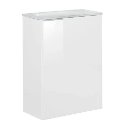 Fackelmann Gäste-WC Waschtischunterschrank rechts SBC 440 x 600 x 243 mm weiß/lackiertes Glas Weiß