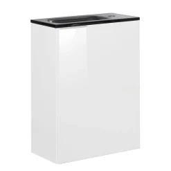 Fackelmann Gäste-WC Waschtischunterschrank rechts SBC 440 x 600 x 243 mm weiß/lackiertes Glas Weiß