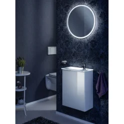 Fackelmann Gäste-WC Waschtischunterschrank rechts SBC 440 x 600 x 243 mm weiß/lackiertes Glas Weiß