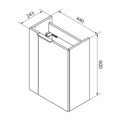 Fackelmann Gäste-WC Waschtischunterschrank rechts SBC 440 x 600 x 243 mm anthrazit