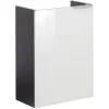 Fackelmann Gäste-WC Waschtischunterschrank links SBC 440 x 600 x 243 mm anthrazit/lackiertes Glas Weiß