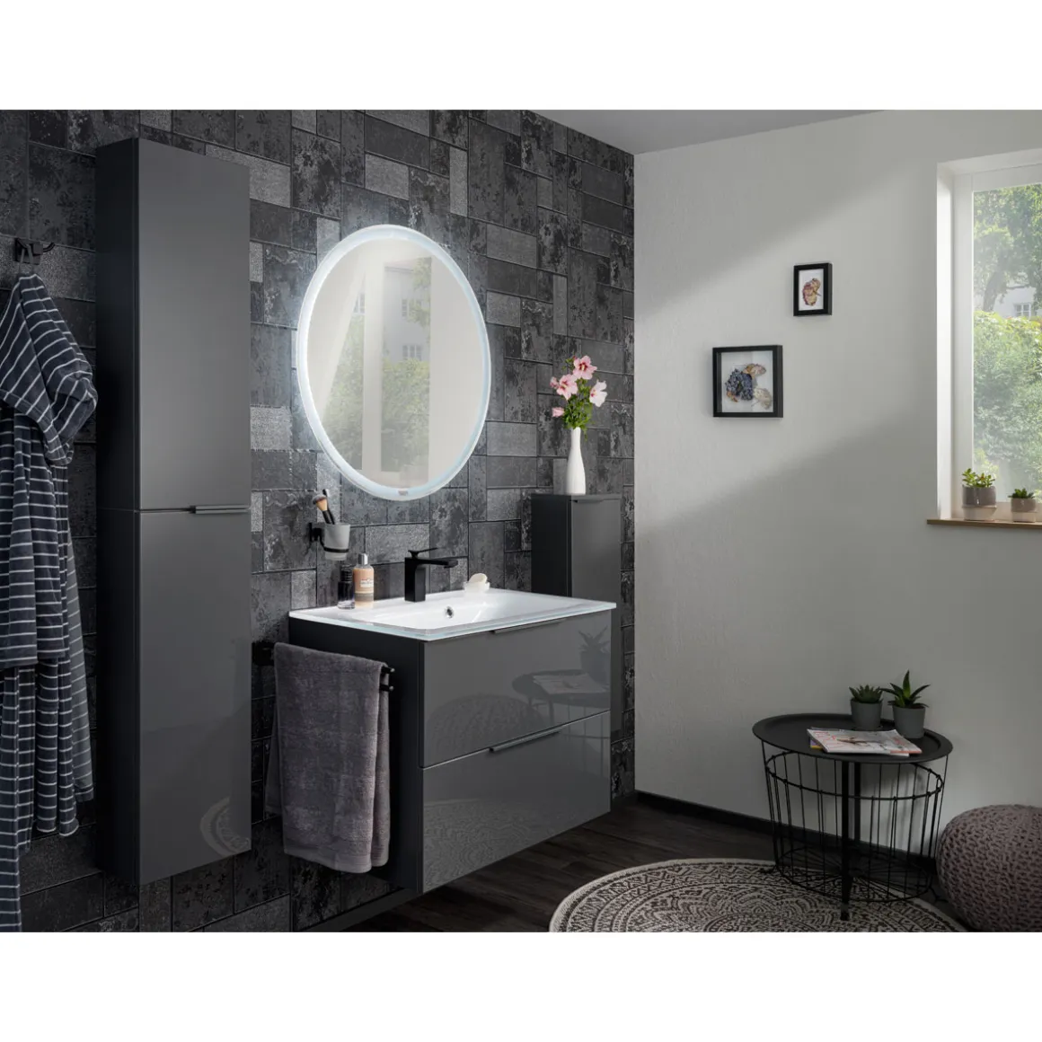 Fackelmann Hochschrank LUNA 300 x 1620 x 318 mm anthrazit