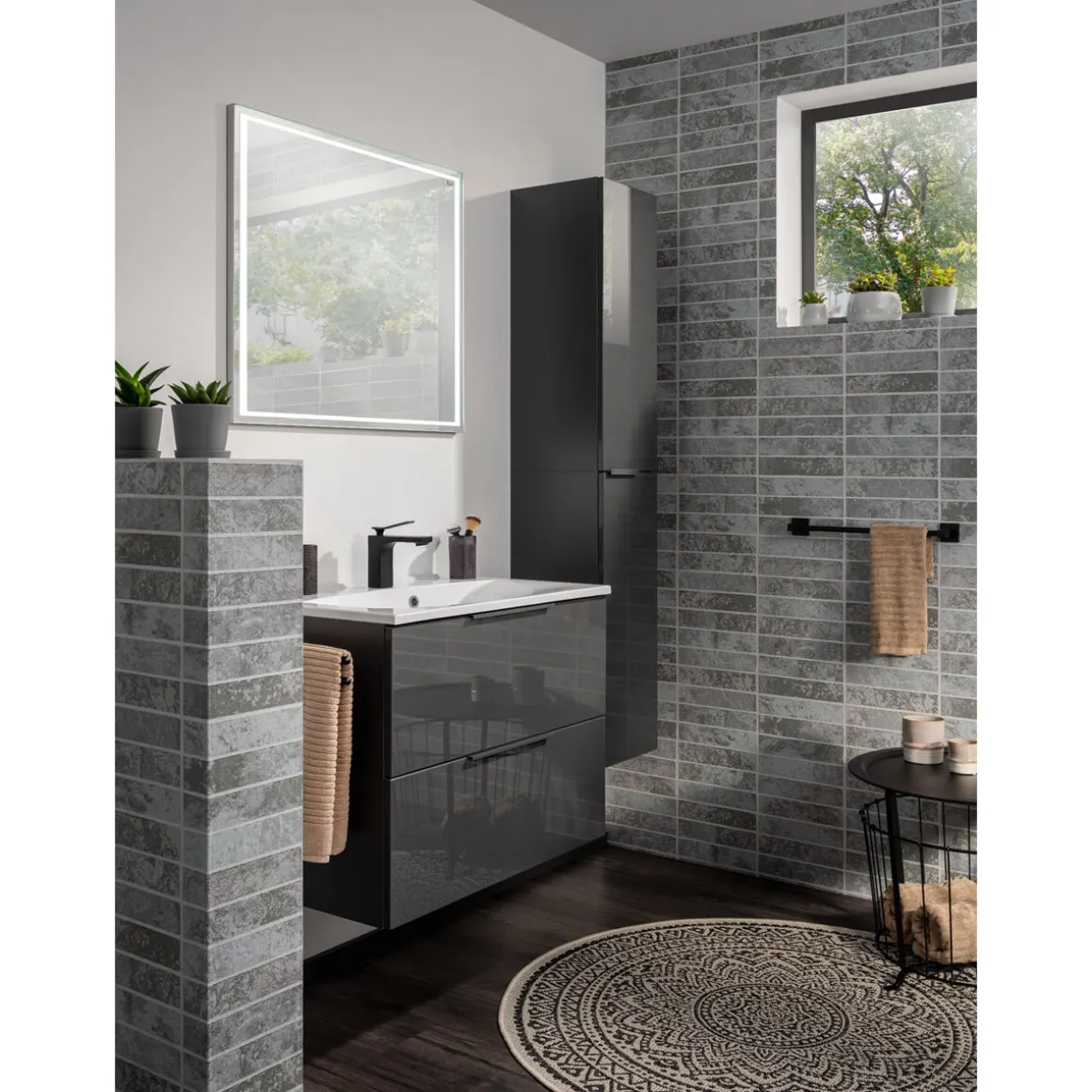 Fackelmann Hochschrank LUNA 300 x 1620 x 318 mm anthrazit