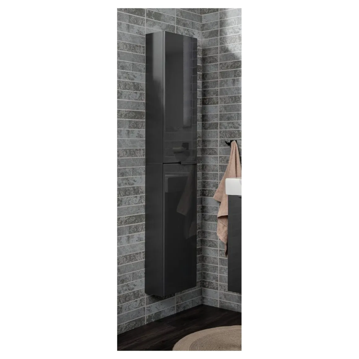 Fackelmann Hochschrank slim LUNA 300 x 1620 x 168 mm anthrazit