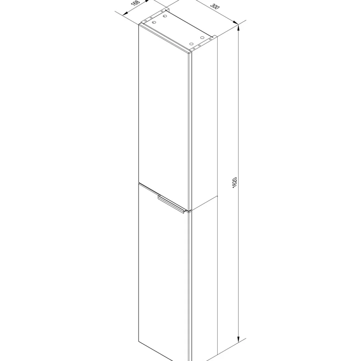Fackelmann Hochschrank slim LUNA 300 x 1620 x 168 mm anthrazit