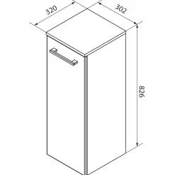 Fackelmann Midischrank links B.Style 302 x 826 x 320 mm Sandeiche/Weiß