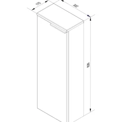 Fackelmann Midischrank slim LUNA 302 x 826 x 170 mm anthrazit