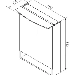 Fackelmann Spiegelschrank B.Style 600 x 812 x 153 mm Weiß LED